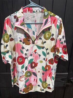 Women’s Floral Popover Top - Multicolor